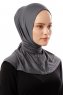 Sportif Plain - Mørk Grå Praktisk Viskos Hijab