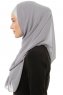Alara Plain - Mørk Grå One Piece Chiffon Hijab