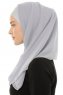 Alara Plain - Lysegrå One Piece Chiffon Hijab