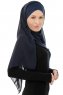 Alara Cross - Marineblå One Piece Chiffon Hijab