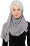 Alara Cross - Mørk Grå One Piece Chiffon Hijab