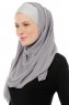 Alara Cross - Mørk Grå One Piece Chiffon Hijab