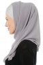 Alara Cross - Mørk Grå One Piece Chiffon Hijab