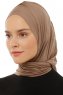 Isra Plain - Mørk Taupe One-Piece Viskos Hijab