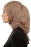 Isra Plain - Mørk Taupe One-Piece Viskos Hijab