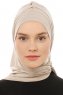 Isra Plain - Lys Taupe One-Piece Viskos Hijab