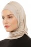 Isra Plain - Lys Taupe One-Piece Viskos Hijab