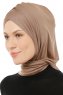 Isra Cross - Mørk Taupe One-Piece Viskos Hijab