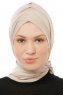 Isra Cross - Lys Taupe One-Piece Viskos Hijab