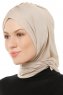Isra Cross - Lys Taupe One-Piece Viskos Hijab
