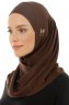 Hanfendy Plain Logo - Brun One-Piece Hijab