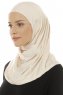 Hanfendy Plain Logo - Beige One-Piece Hijab