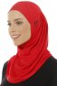 Hanfendy Plain Logo - Rød One-Piece Hijab