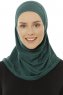 Hanfendy Plain Logo - Mørk Grønn One-Piece Hijab