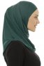 Hanfendy Plain Logo - Mørk Grønn One-Piece Hijab