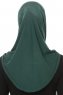 Hanfendy Plain Logo - Mørk Grønn One-Piece Hijab