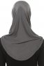 Hanfendy Plain Logo - Mørk Grå One-Piece Hijab
