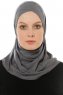 Hanfendy Cross Logo - Mørk Grå One-Piece Hijab