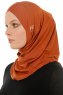 Hanfendy Cross Logo - Mursteinsrød One-Piece Hijab
