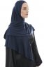 Ajda - Marineblå Hijab Med Glidelås