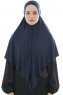 Ajda - Marineblå Hijab Med Glidelås