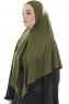 Ajda - Khaki Hijab Med Glidelås