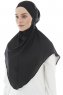 Ebrar - Svart Crepe Chiffon Al Amira Hijab