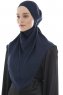 Ebrar - Marineblå Crepe Chiffon Al Amira Hijab