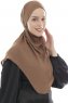 Ebrar - Brun Crepe Chiffon Al Amira Hijab