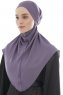 Ebrar - Mørk Lilla Crepe Chiffon Al Amira Hijab