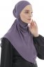 Ebrar - Mørk Lilla Crepe Chiffon Al Amira Hijab