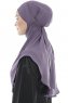 Ebrar - Mørk Lilla Crepe Chiffon Al Amira Hijab