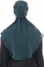 Ebrar - Mørk Grønn Crepe Chiffon Al Amira Hijab