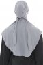 Ebrar - Lysegrå Crepe Chiffon Al Amira Hijab
