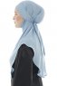 Ebrar - Lyseblå Crepe Chiffon Al Amira Hijab
