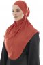 Ebrar - Mursteinsrød Crepe Chiffon Al Amira Hijab