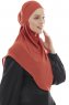 Ebrar - Mursteinsrød Crepe Chiffon Al Amira Hijab