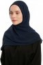 Eylem - Marineblå One Piece Chiffon Hijab