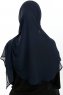 Eylem - Marineblå One Piece Chiffon Hijab