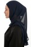 Sahar - Marineblå One Piece Chiffon Hijab