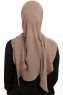 Sahar - Mørk Taupe One Piece Chiffon Hijab