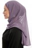 Sahar - Mørk Lilla One Piece Chiffon Hijab