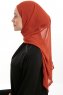 Sahar - Mursteinsrød One Piece Chiffon Hijab