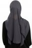 Sahar - Antrasitt One Piece Chiffon Hijab