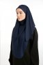 Bengi - Marineblå Micro Krep Turban Hijab