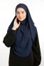 Bengi - Marineblå Micro Krep Turban Hijab
