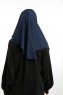 Bengi - Marineblå Micro Krep Turban Hijab