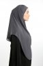 Bengi - Antrasitt Micro Krep Turban Hijab