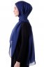 Hadise - Marineblå Chiffon Hijab