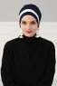Elsa - Marineblå & Creme Bomull Turban